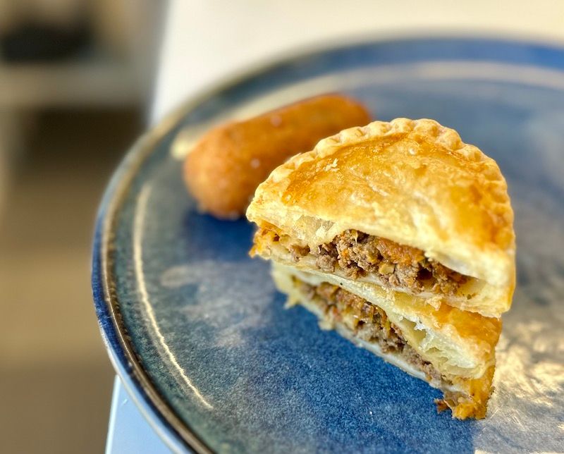 Spicy pika beef pastelito