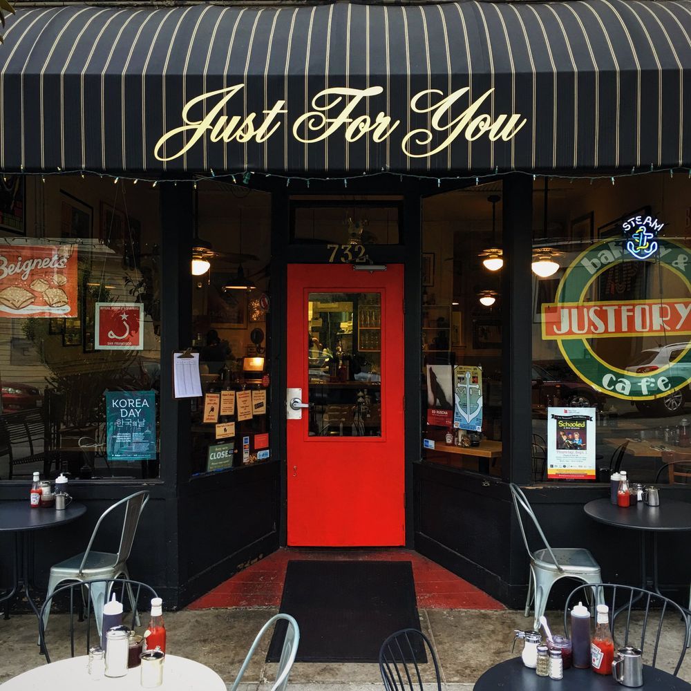 exterior of Just for You Cafe in Dogpatch