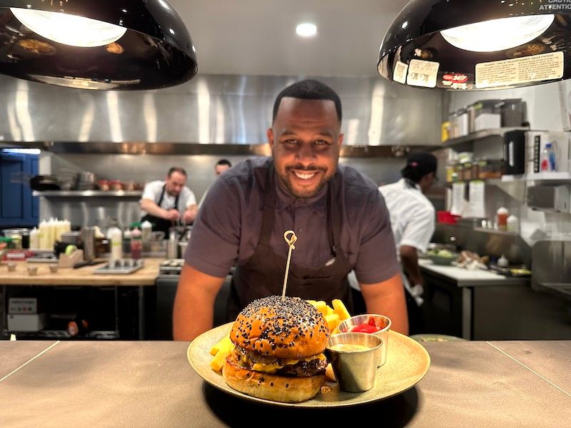 Chef Matt Horn and his namesake Matty Burger