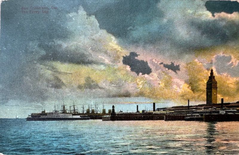 Ferry Building on a vintage postcard