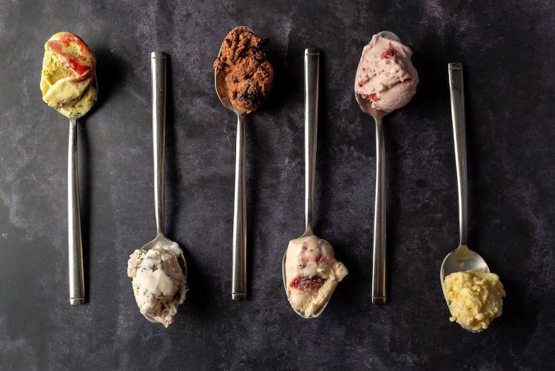 Jack & Remi’s flagship flavors, from left: PBJR, Shiso Mint Chip, 4XChocolate, Sourdough Toast and Jam, Strawberry SZN, FUVanilla.