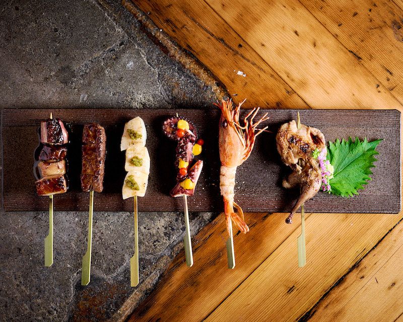 A selection of skewers at Yokai.