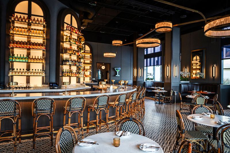 Another view of the bar and dining room.