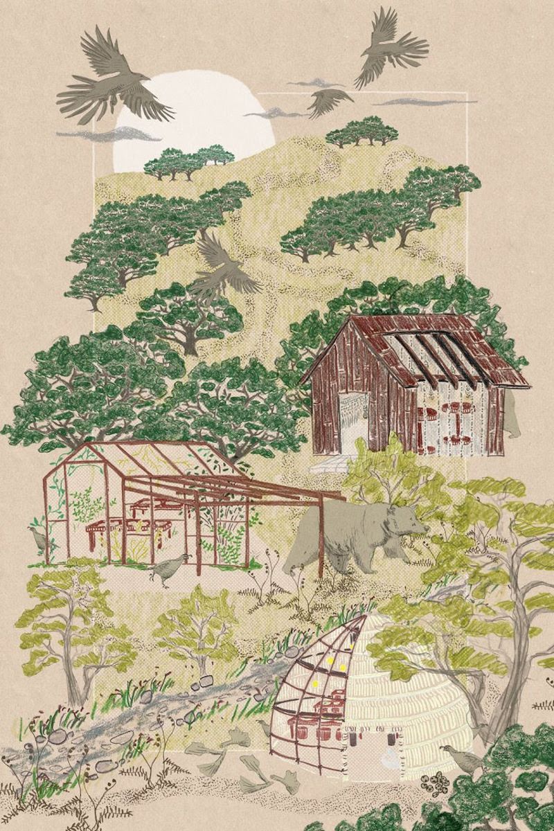 Ohlone Land concept art by Hannah Pae.