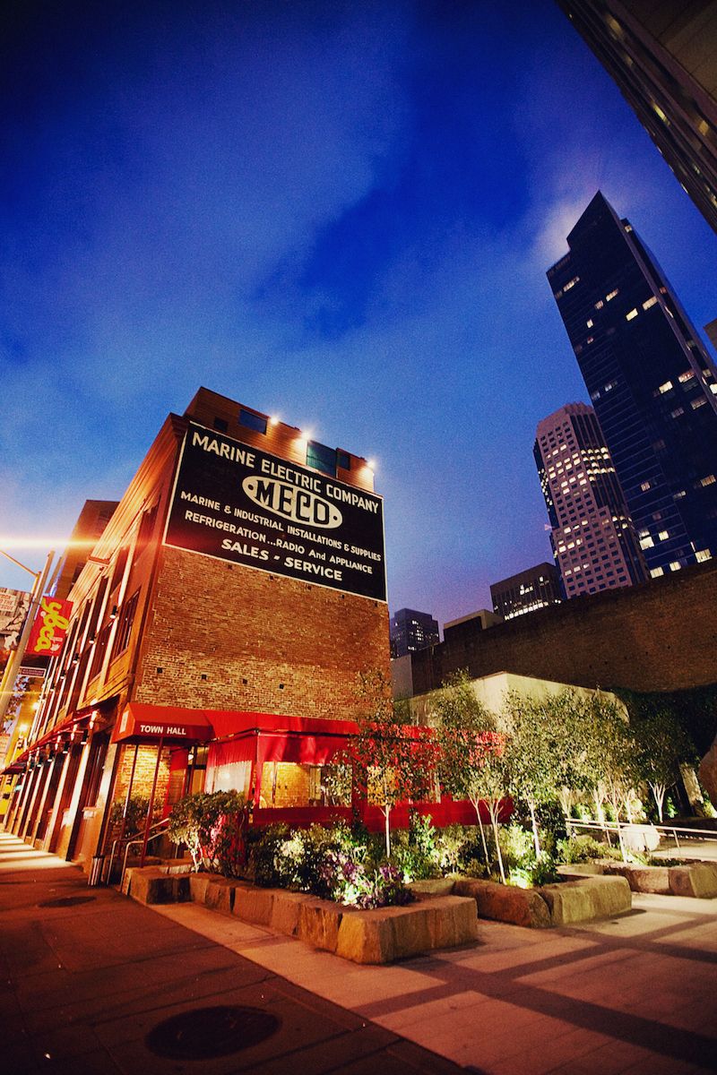 The front patio at Town Hall. 