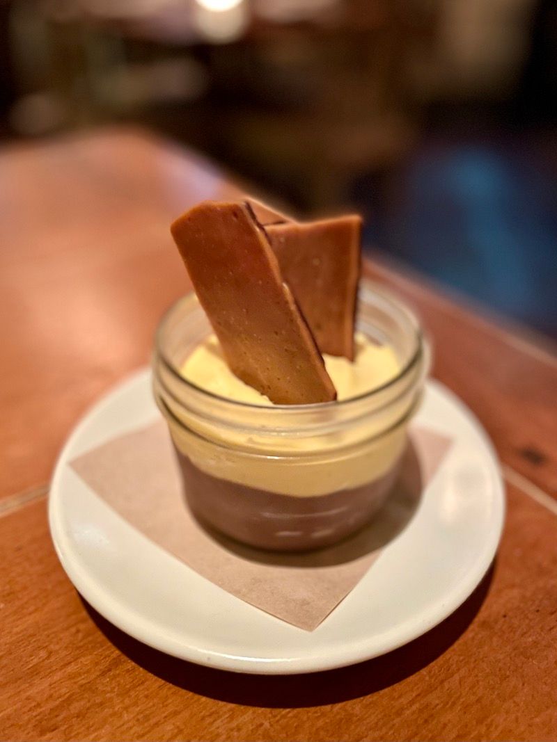 butterscotch and chocolate pot de crème