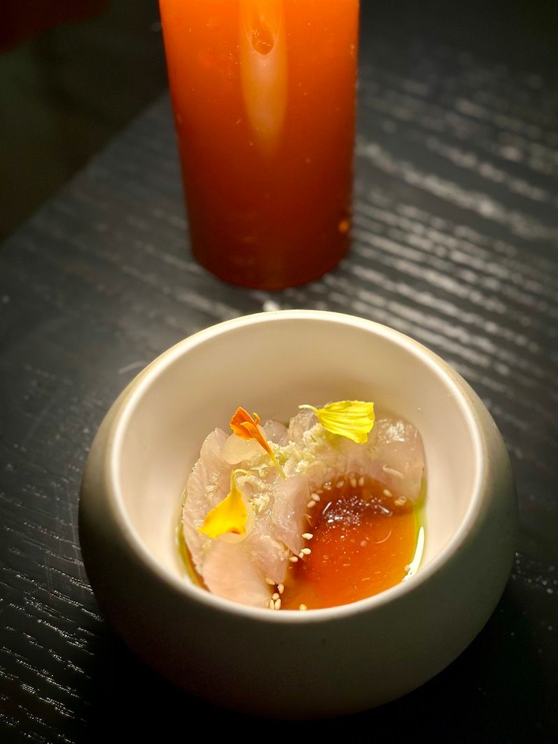 Kombu-cured kampachi. 