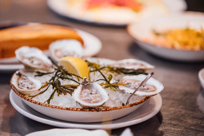 Dukes of Topsail oyster tartare on the half-shell