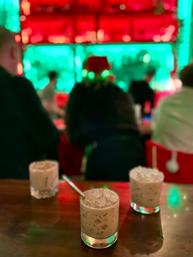Grandma Cozies eggnog at The Summer Place’s Mistletoe pop-up