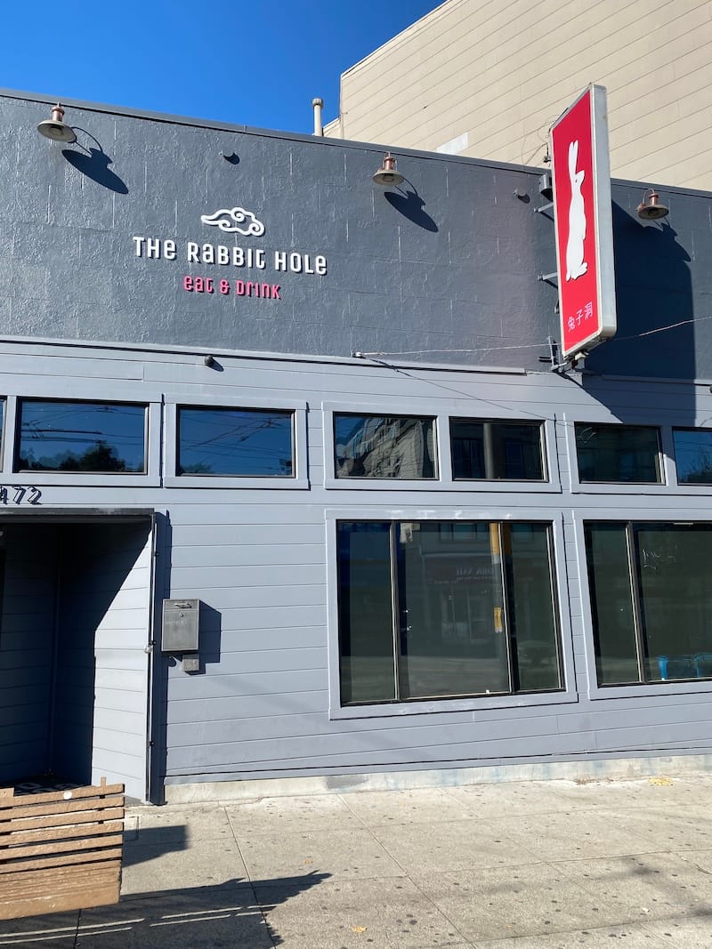 Exterior of The Rabbit Hole bar and restaurant