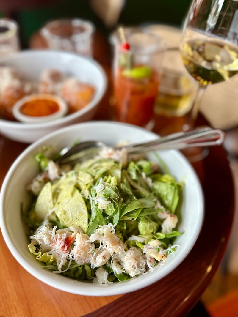 Dungeness crab salad. 