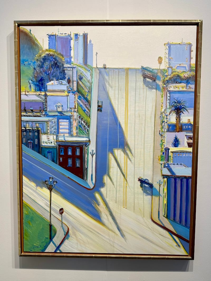 Wayne Thiebaud painting (Shadow Streets, 2002)