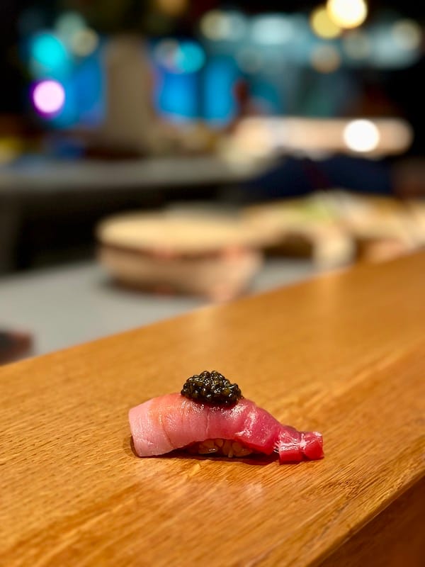 Chutoro and kaluga caviar at Akikos. Photo: © tablehopper.com.