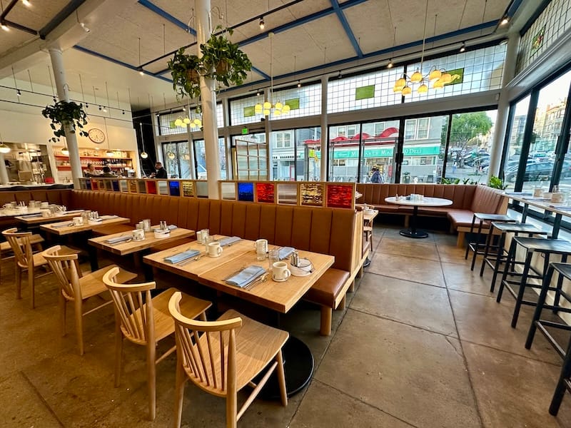 A view of the dining room, facing McAllister Street. Photo: © tablehopper.com.