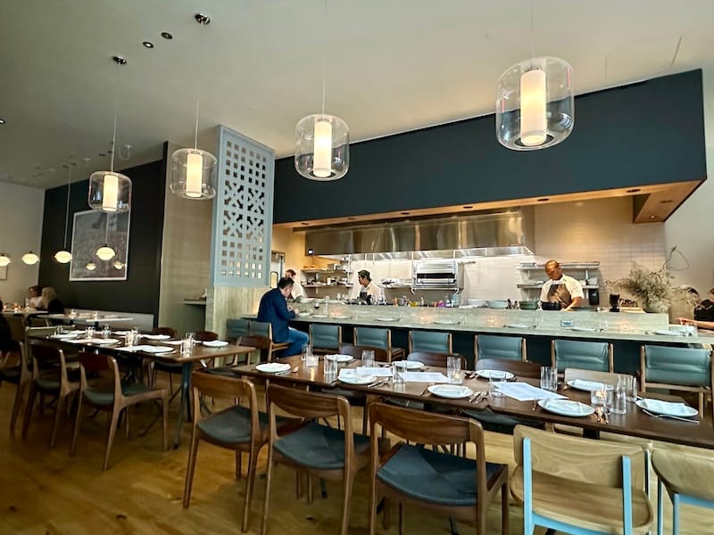 The kitchen counter and part of the dining room at Tenderheart. Photo: © tablehopper.com.