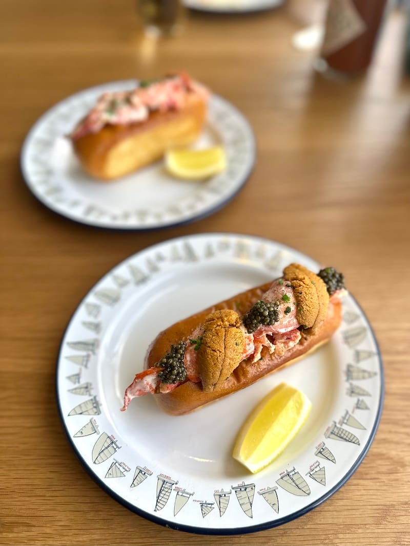 The lobster roll with uni and caviar. Photo: © tablehopper.com.