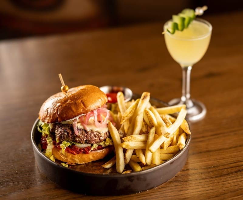 Chef Michael Siegel’s burger. Photo: Matt Spinetta (Prismic Photography).&nbsp;