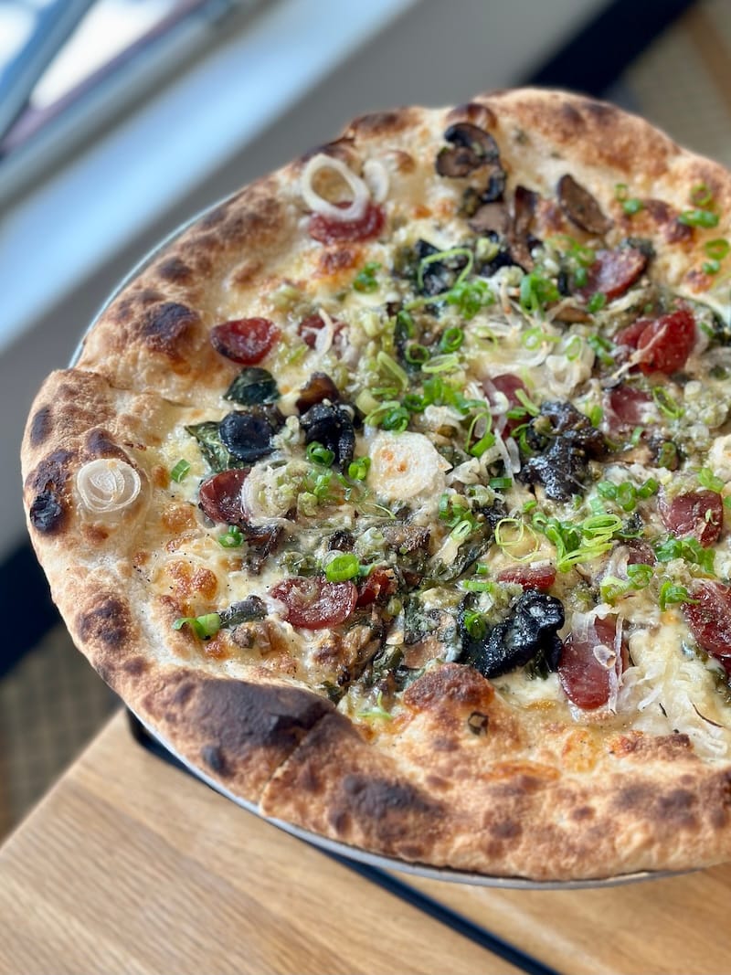 The Mister Jiu’s pizza at Flour + Water Pizzeria. Photo: © tablehopper.com.
