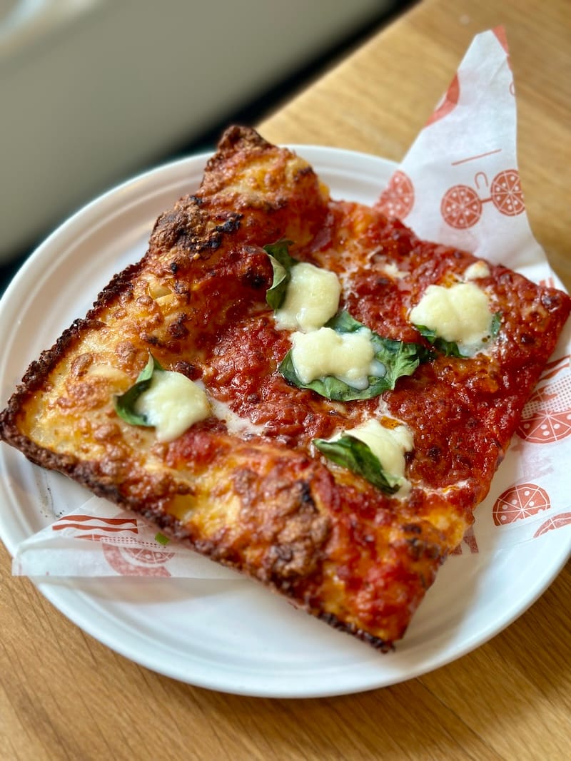 The new square slice for lunch at Flour + Water Pizzeria. Photo: © tablehopper.com.