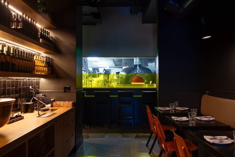 The vestibule (and trademark wood-fired oven). Photo: Eric Palozzolo.