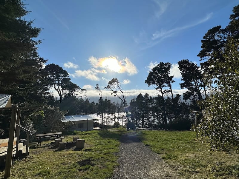 A shimmering ocean view while walking to my tent. Photo: © tablehopper.com.