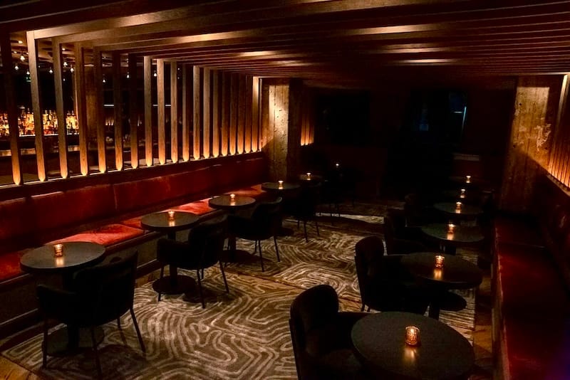 The moody lighting of the Sutter Cinema Nook. Photo: Aliah Husain.&nbsp;