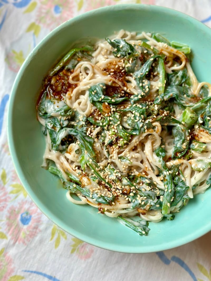 My dreamy bowl of creamy vegan tofu noodles last week. Photo: © tablehopper.com.