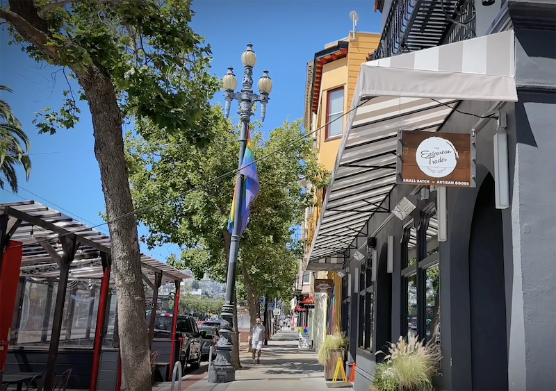 The exterior (and parklet) at the new The Epicurean Trader in the Castro. Photo courtesy of Holly McDell.