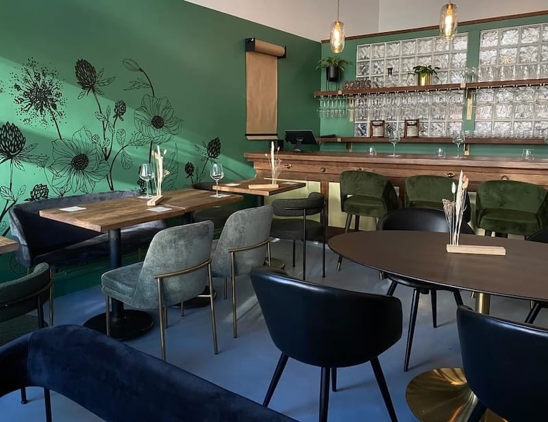 The cheerful interior of Gather Wine Lounge. Photo courtesy of Gather Wine Lounge.