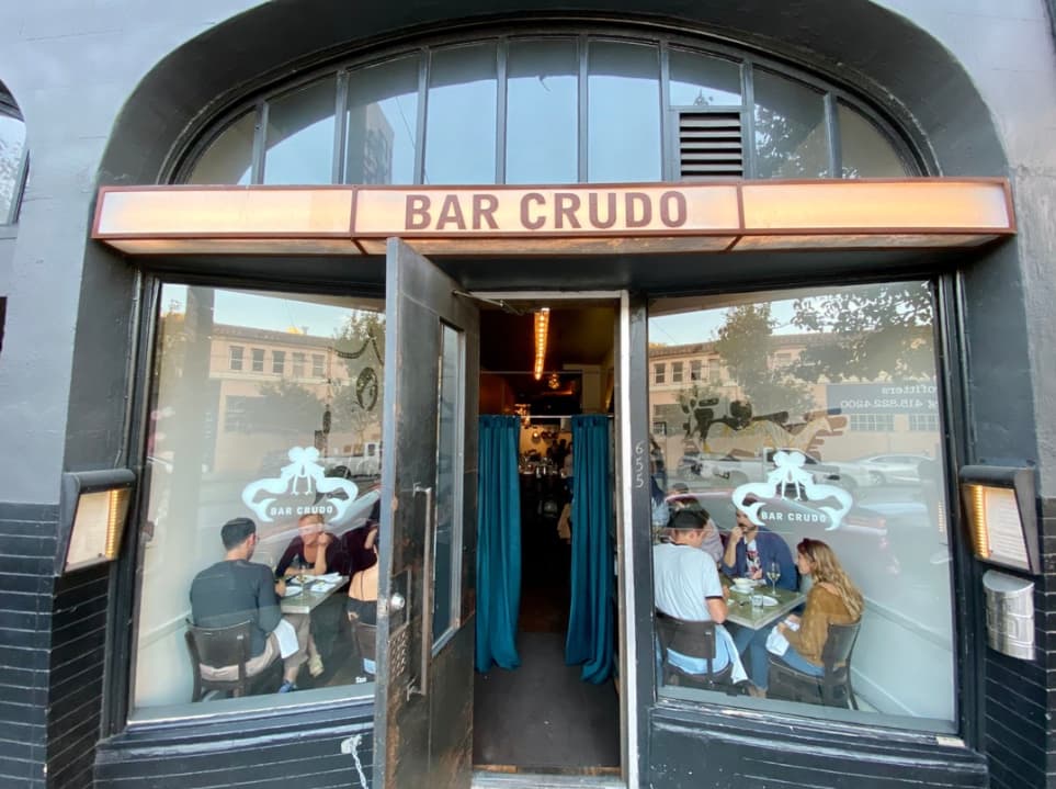The exterior of Bar Crudo on Divisadero. Instagram photo via @barcrudosf.