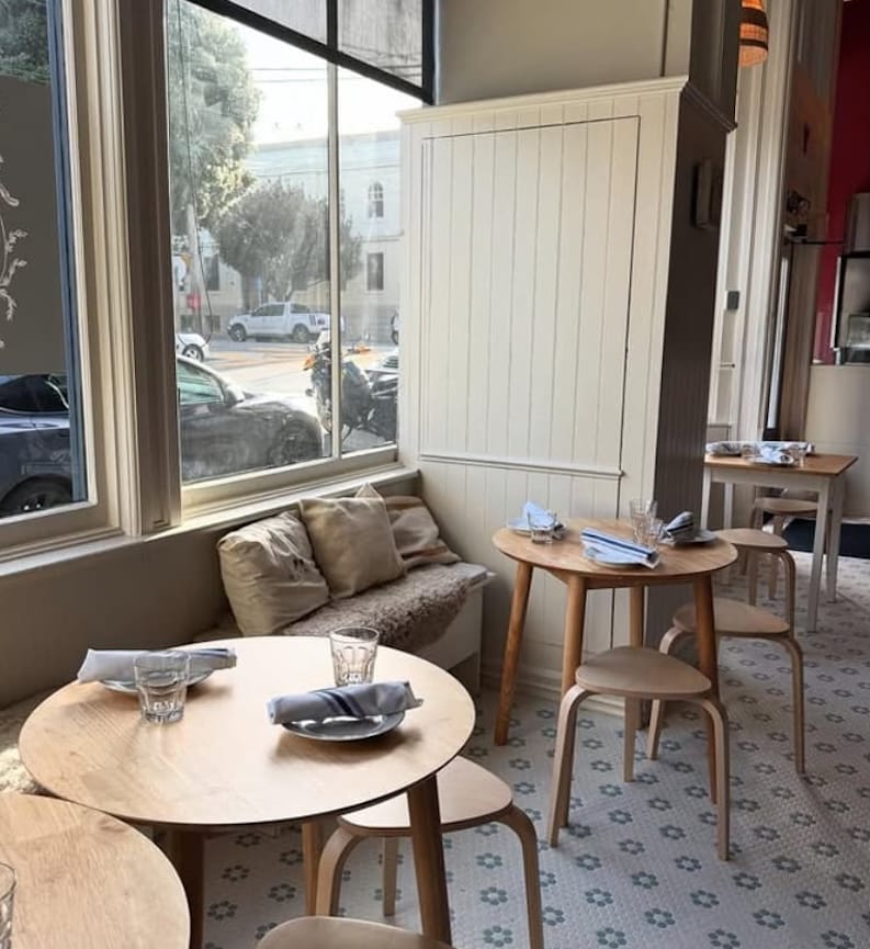 The updated interior at Flora King (in the former Vico Cavone/Firewood in the Castro). Instagram photo via @florakingcastro.