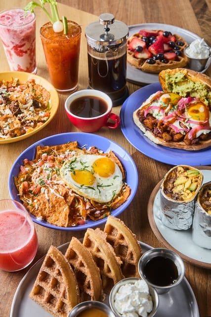 The new brunch spread (with bottomless mimosas in March) at The Little Chihuahua. Photo: Ryan David Holmes.