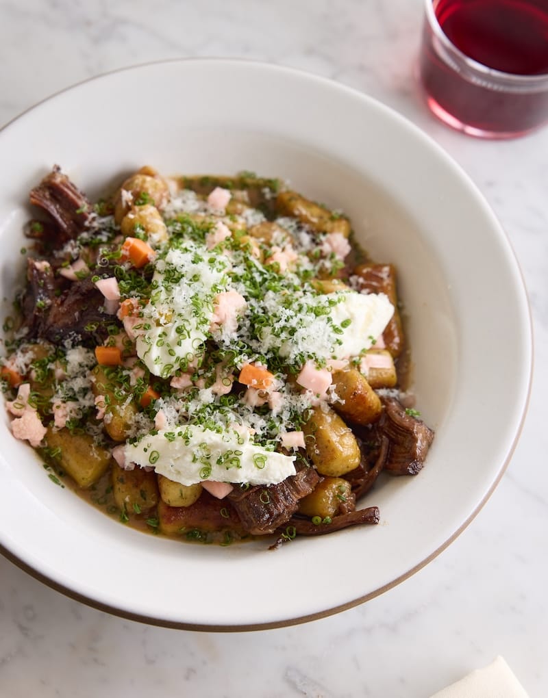 Parisian gnocchi with short rib and giardiniera. Photo: Molly DeCoudreaux.