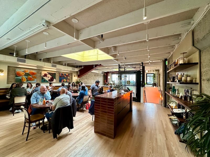 The upstairs dining room at Bar Brucato. Photo: © tablehopper.com.