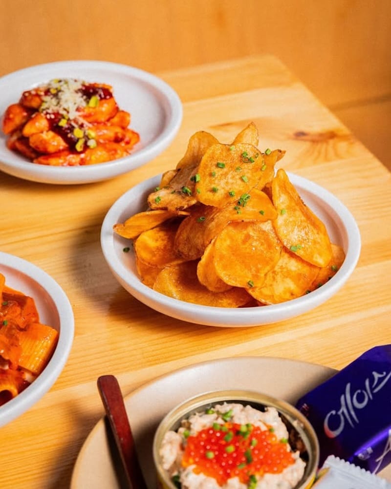 Honey butter chips and more freestyle Korean small plates at Jilli modern tool-jib in LA. Instagram photo via @jilli.la.