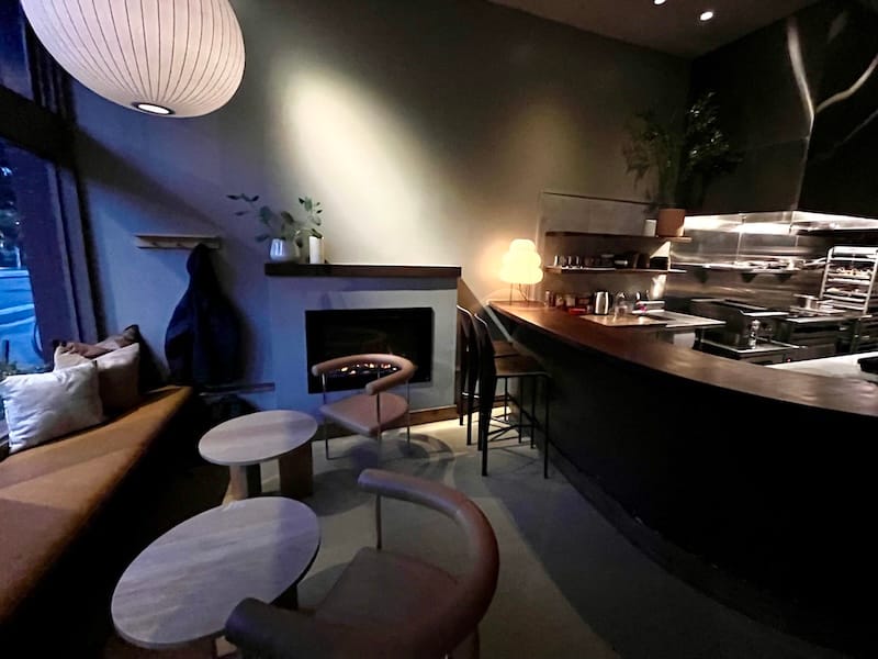 There’s now a front lounge area with a fireplace. Photo courtesy of KIS Cafe.