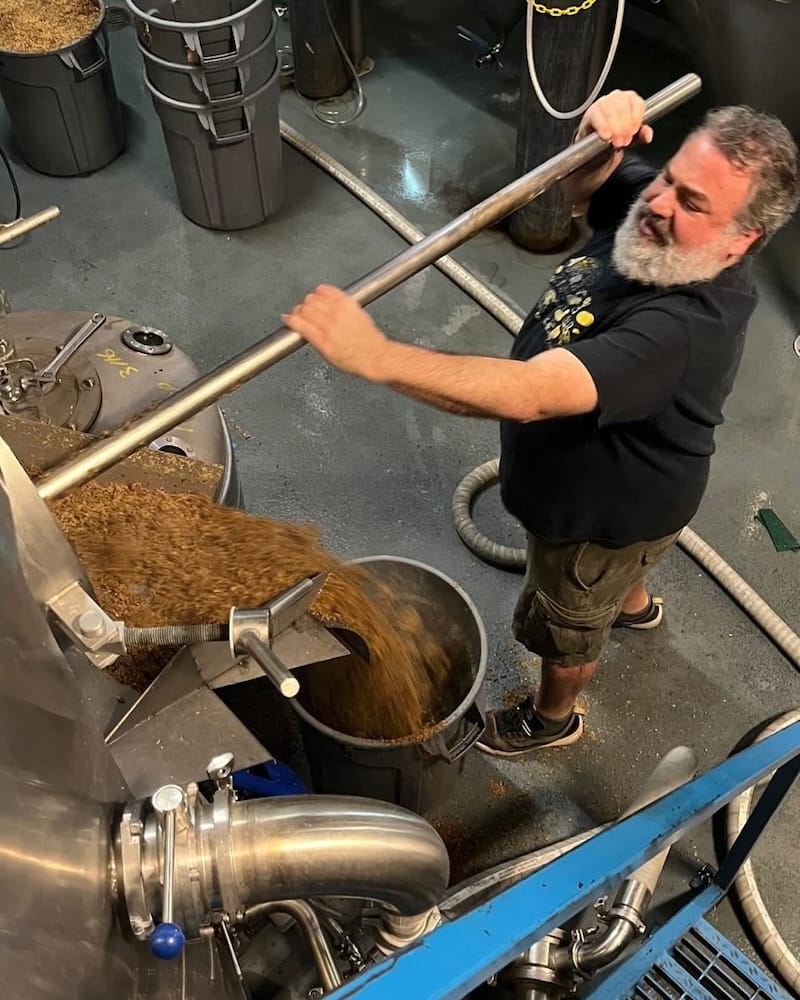 Beer savant and SF brewer Dave McLean at work on his new project, Hidden Splendor. Photo via Hidden Splendor’s Facebook page.