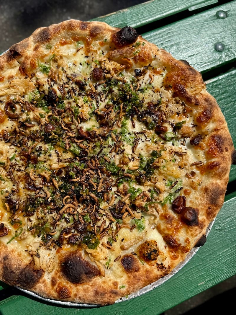 The Mister Jiu’s Hainan chicken rice pizza. Photo: Flour&nbsp;+ Water Pizzeria.