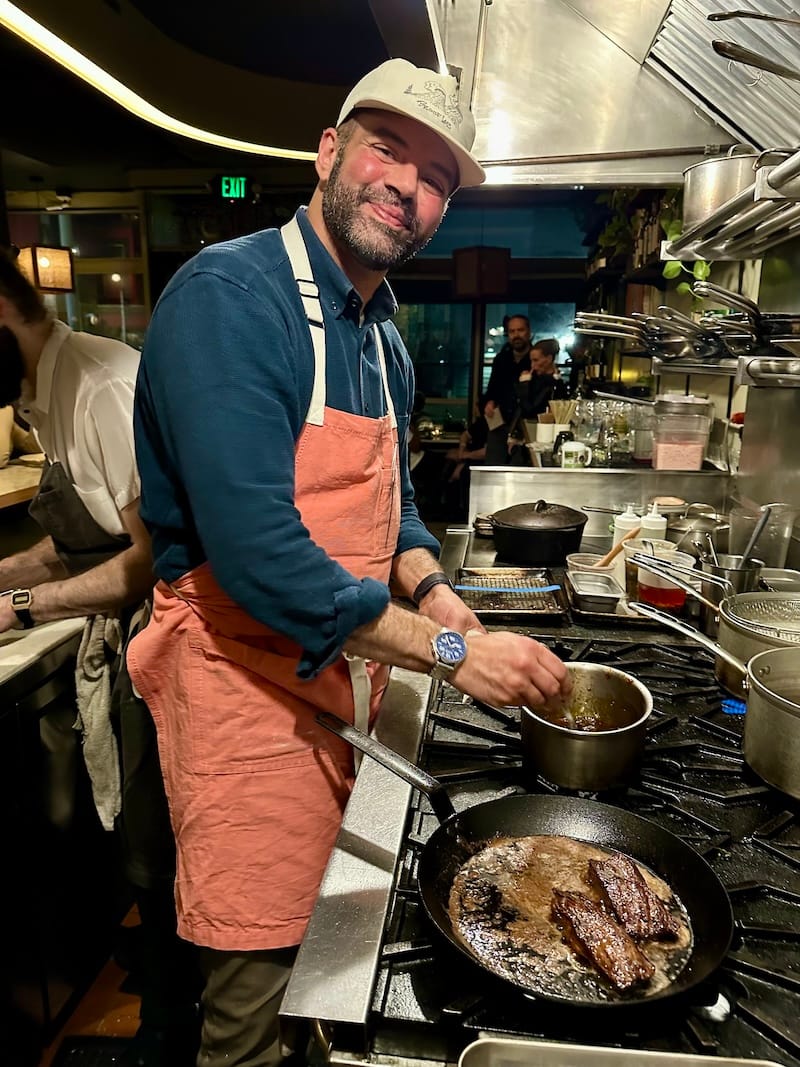 Ilna founder and chef Maz Naba in the kitchen at Buddy. Photo: © tablehopper.com.