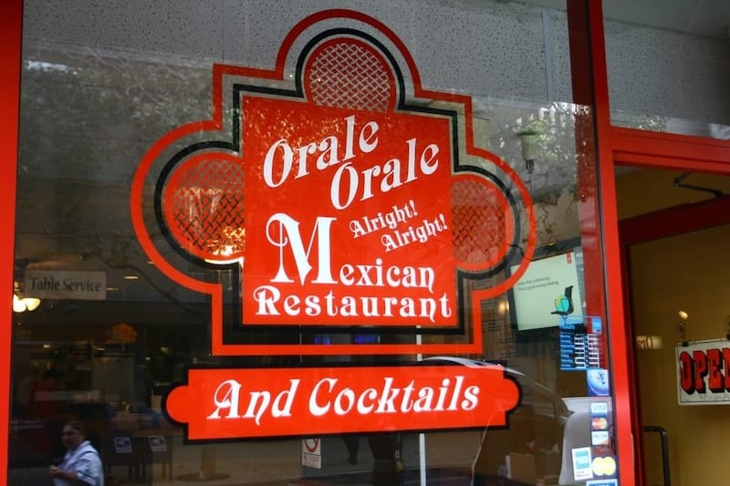 Exterior signage at Orale Orale. Yelp photo by Orale Orale.