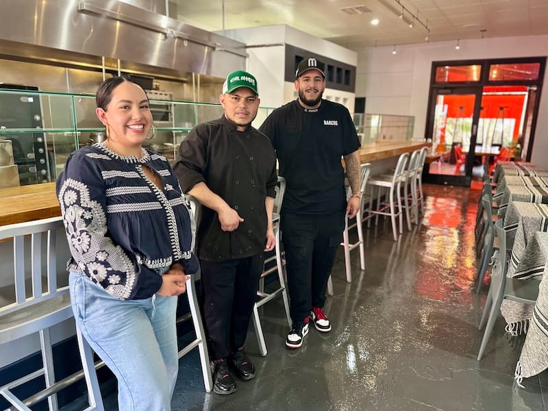 The Regalito El Mil Amores team: Andrea Becerra, chef Chucky (Francisco Castro), and Andrea’s brother, Adrian Becerra. Photo: © tablehopper.com.