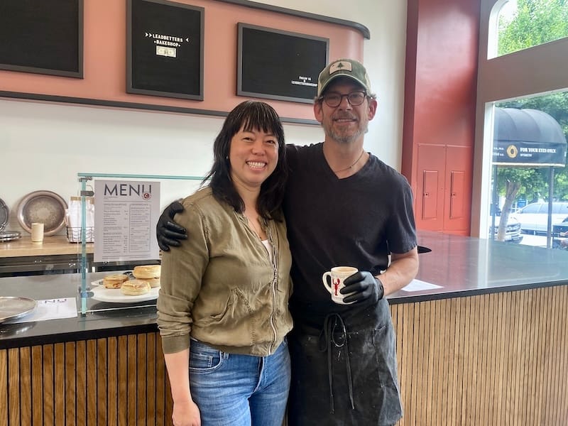 Leadbetter’s lovely owners Jamieson Leadbetter and Emmy Huang on their second day open.&nbsp;Photo: Olivia Casellini for&nbsp;tablehopper.com.