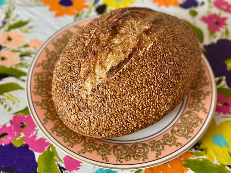 A gorgeous and golden flaxseed sourdough loaf from Leaven Worth. Photo: © tablehopper.com.