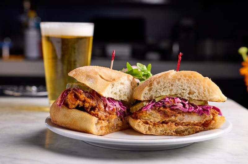 The hot chicken sammy. Photo: Molly DeCoudreaux.