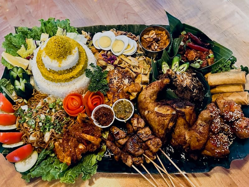 The special tumpeng tray Joe assembled for us. Photo: © tablehopper.com.