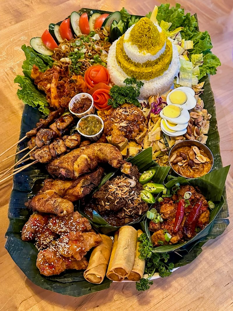 Our lovingly assembled tumpeng tray, a feast for the senses. Photo: © tablehopper.com.