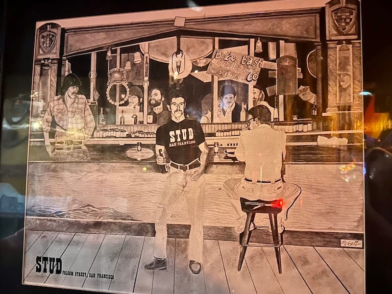 A vintage drawing of The Stud at The Cinch. Photo: © tablehopper.com.