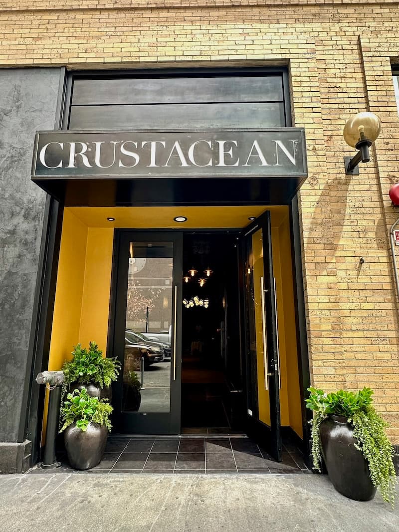 The entrance to the new Crustacean San Francisco in the Financial District. Photo: © tablehopper.com.
