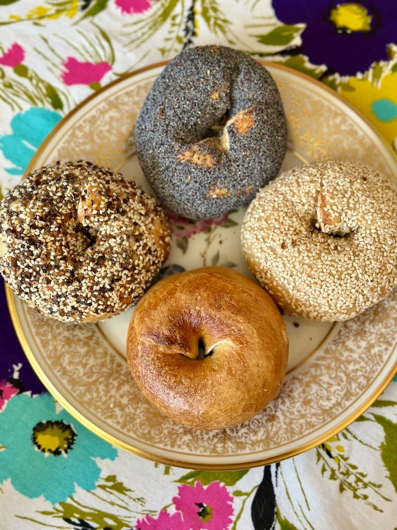 Classic bagel flavors from Dudley’s Bagels. Photo: © tablehopper.com.
