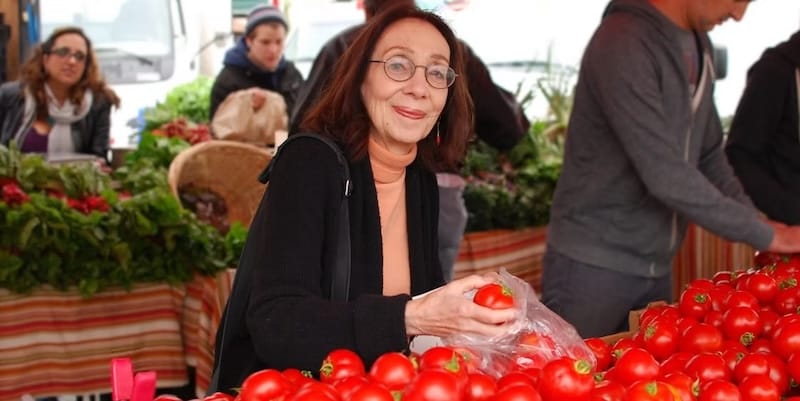 The incredible Joyce Goldstein at the Ferry Building Farmers’ Market. Photo courtesy of Bay Area Culinary Historians.